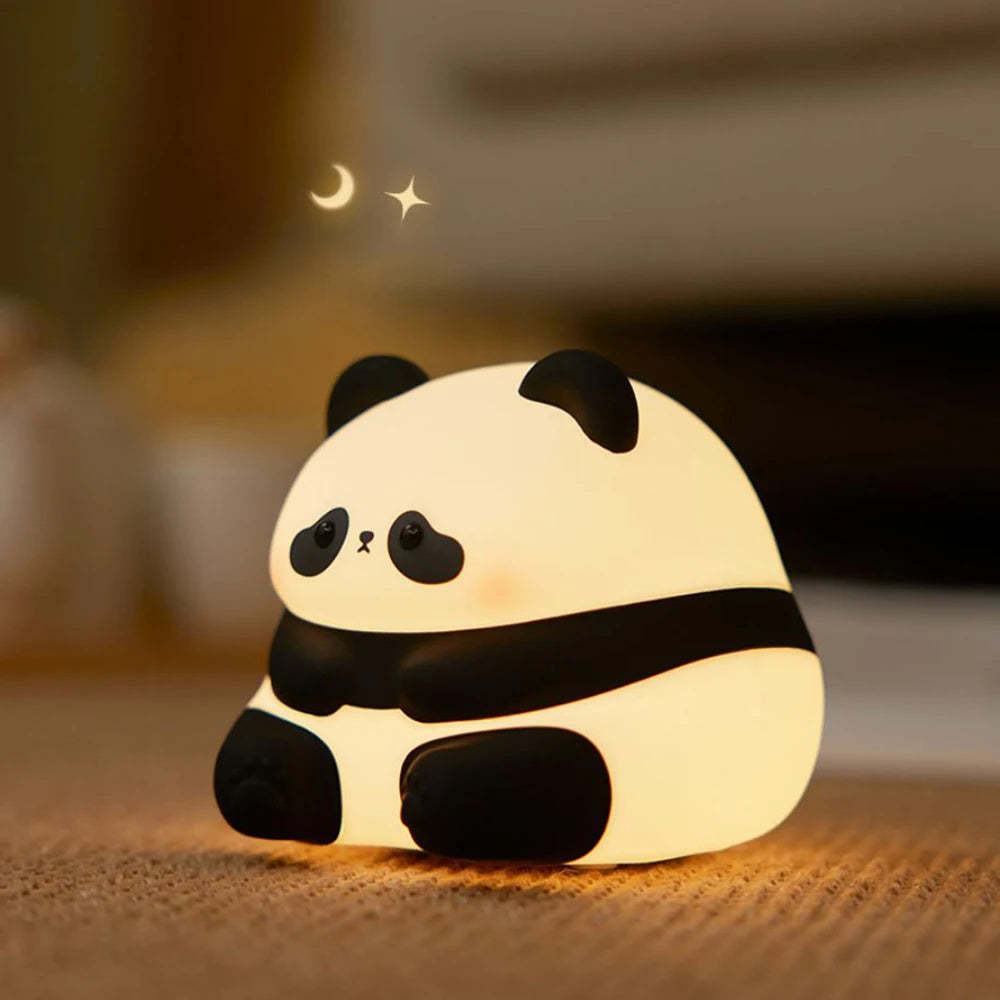 Panda Night Lights For Kids Cute Animal Silicone Timing Rechargeable