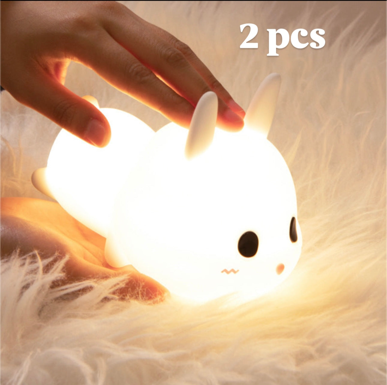 Creative cute bunny silicone lamp for children