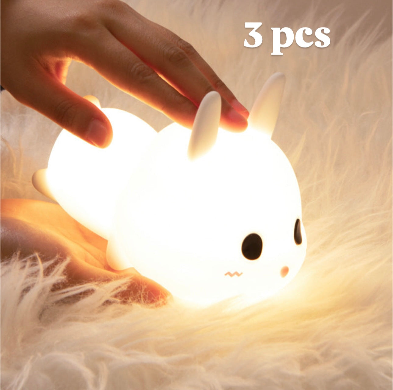 Creative cute bunny silicone lamp for children