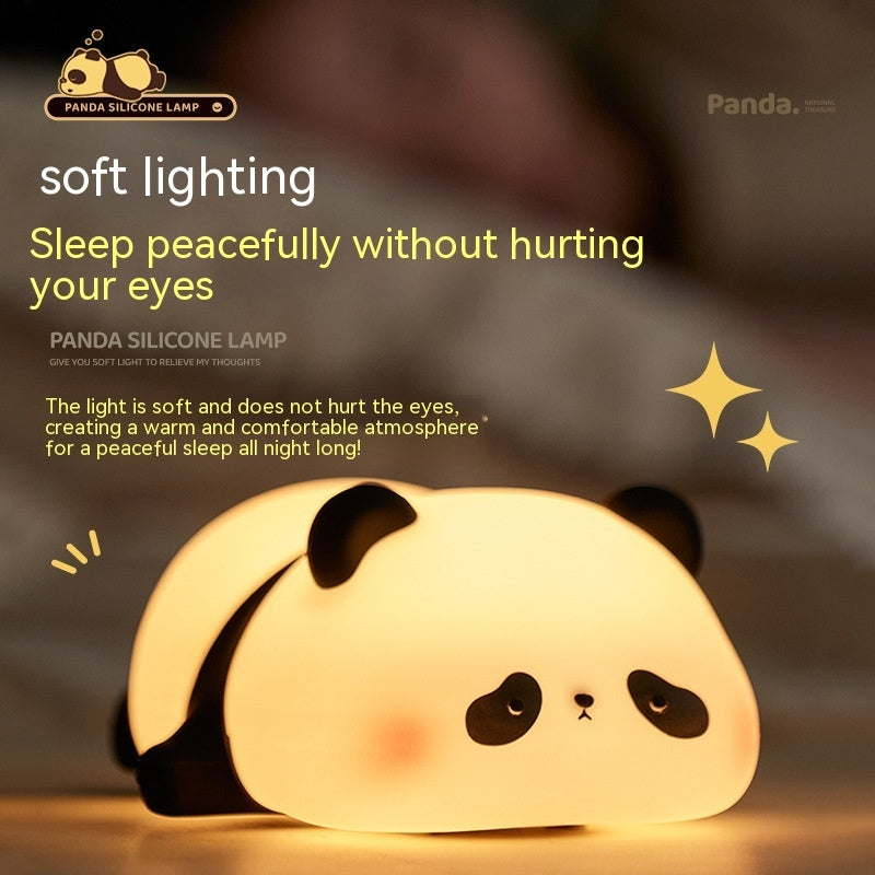 Panda Night Lights For Kids Cute Animal Silicone Timing Rechargeable